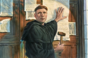 Luther Hammers the 95 Theses to the Church Door of Wittenberg
